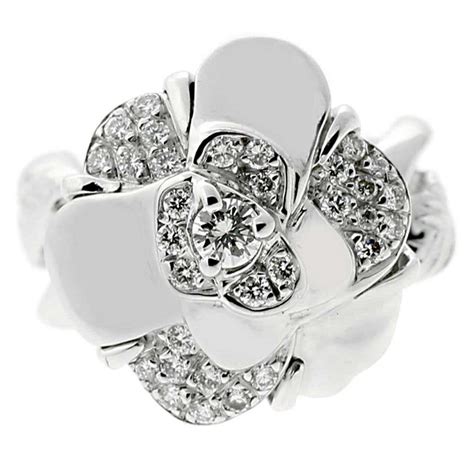 camellia flower ring chanel|Chanel camelia diamond ring.